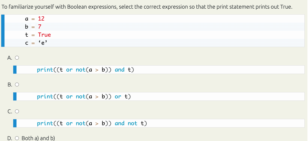 Solved o familiarize yourself with Boolean expressions, | Chegg.com