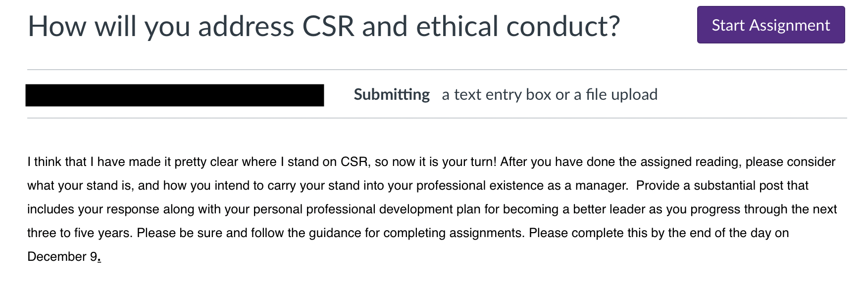 Solved How Will You Address CSR And Ethical Conduct? | Chegg.com