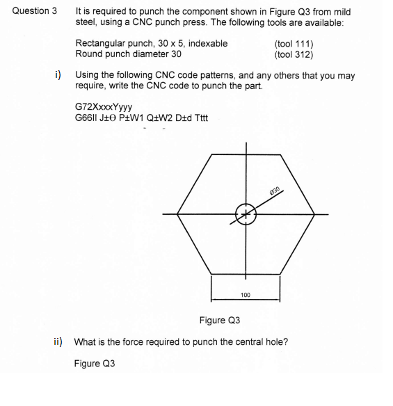 Solved n 3 It is required to punch the component shown in | Chegg.com