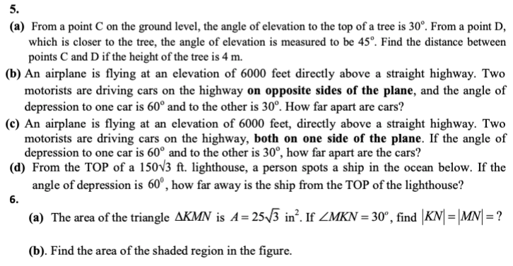 Solved 5. (a) From a point C on the ground level, the angle | Chegg.com