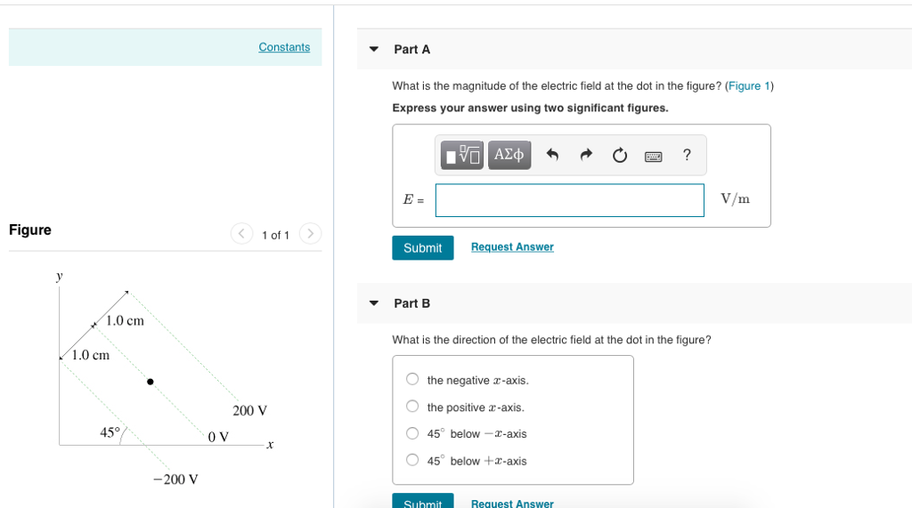 Solved Part A What is the magnitude of the electric field at | Chegg.com
