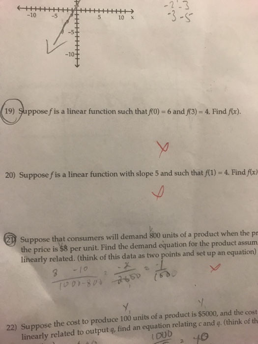 Solved Suppose F Is A Linear Function Such That F 0 6