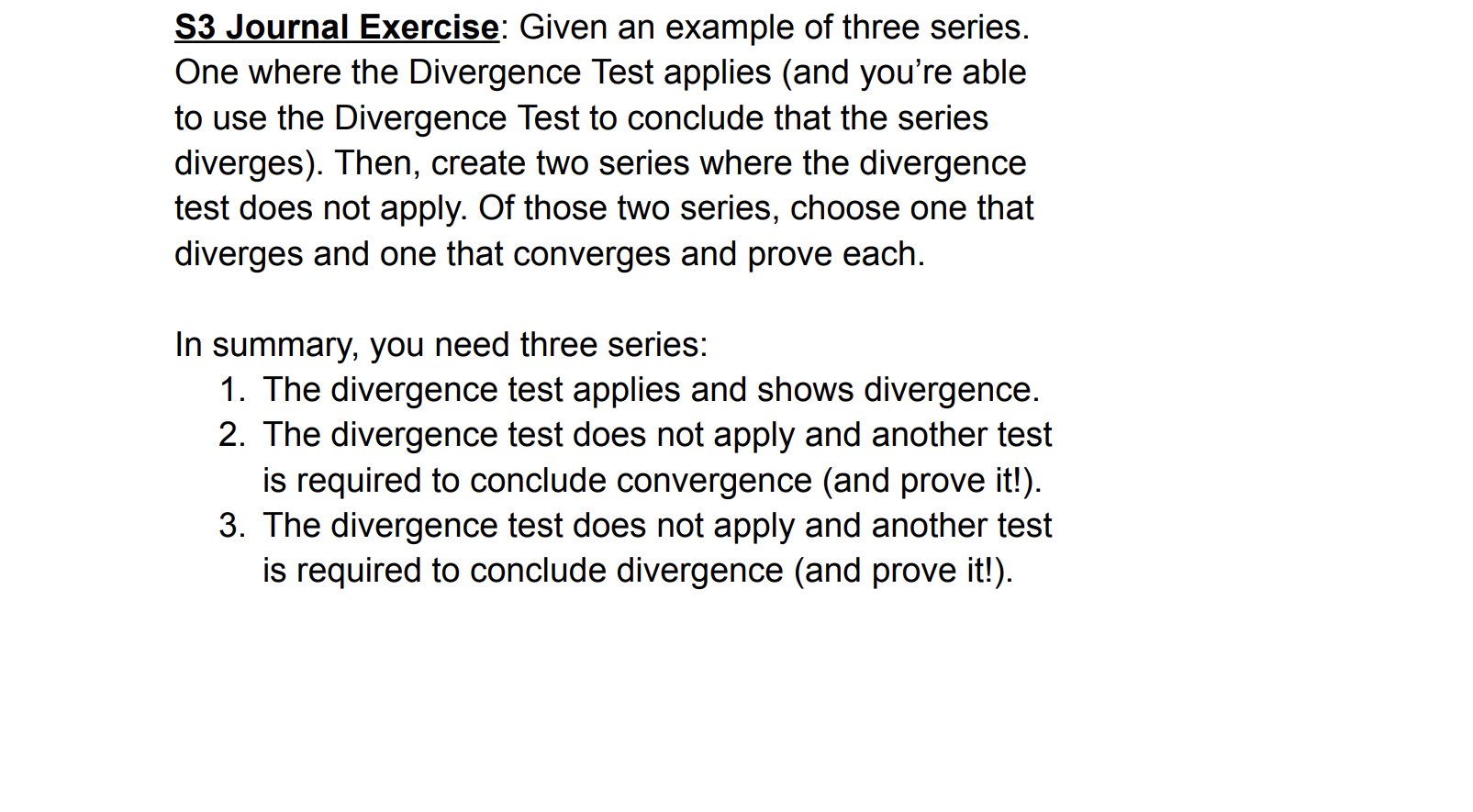calc 2 test for divergence