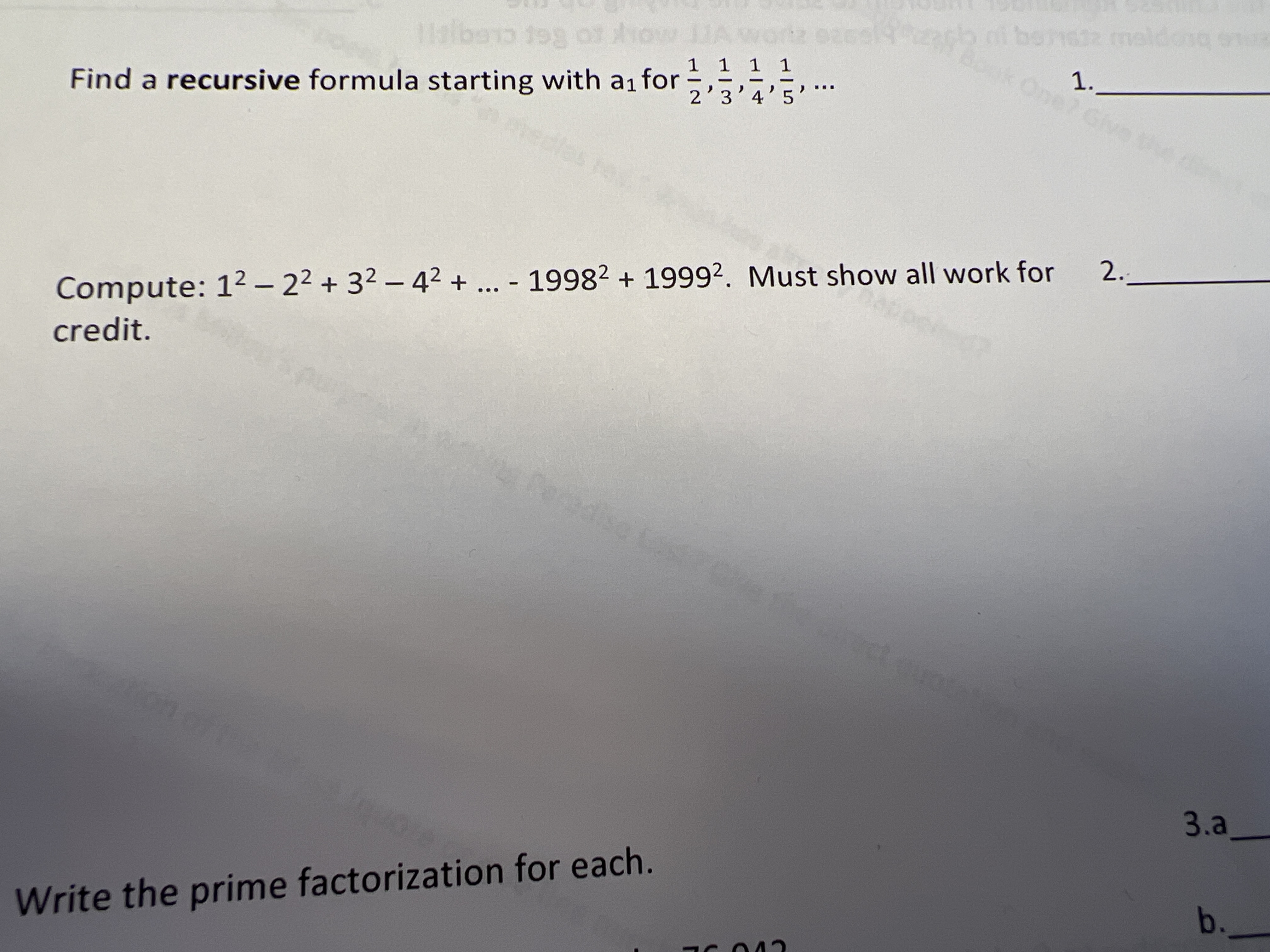 Solved Find a recursive formula starting with a1 for | Chegg.com