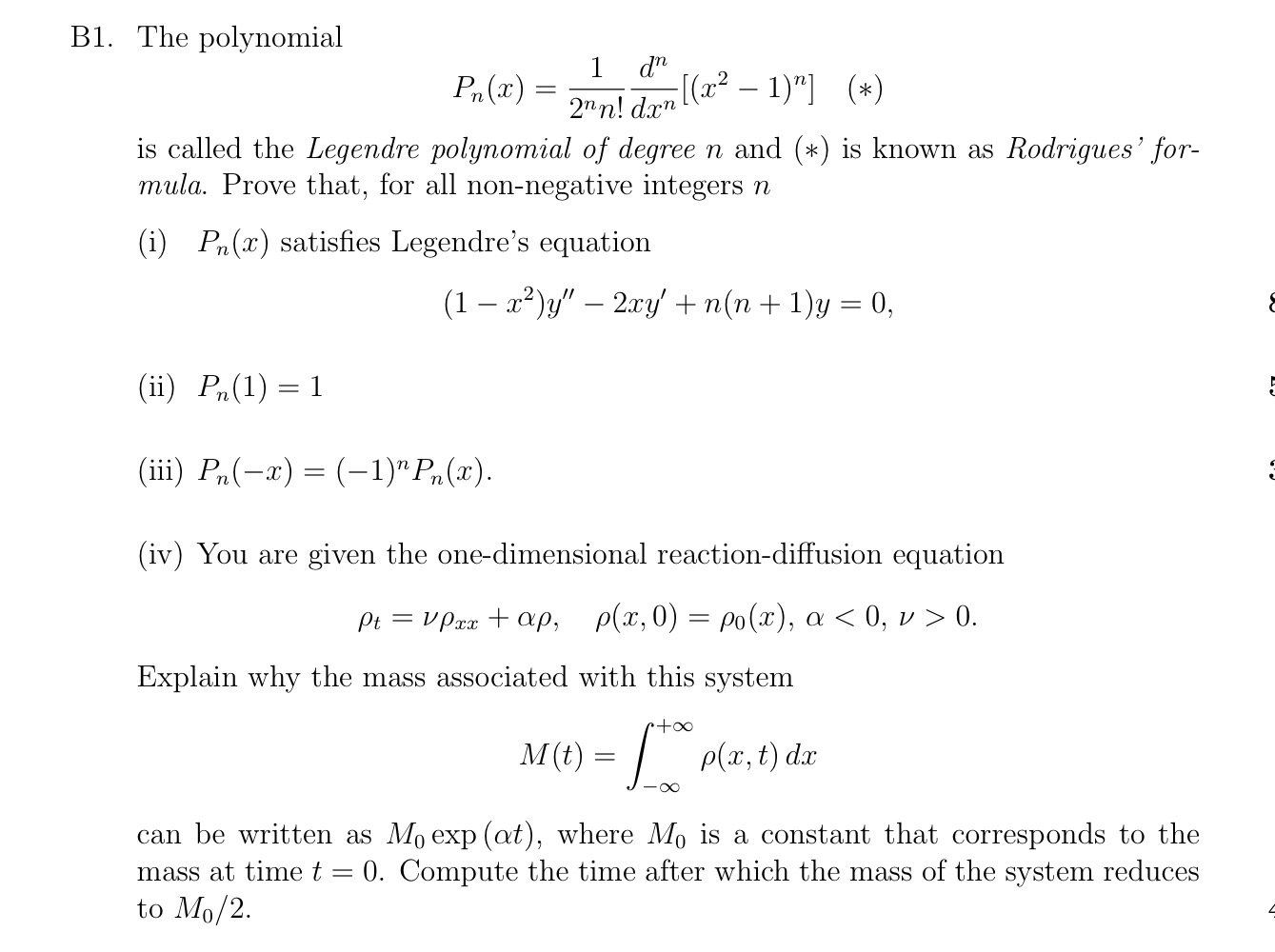 Solved B1 The Polynomial 1 Dn N12 2nn Drn 1 Chegg Com