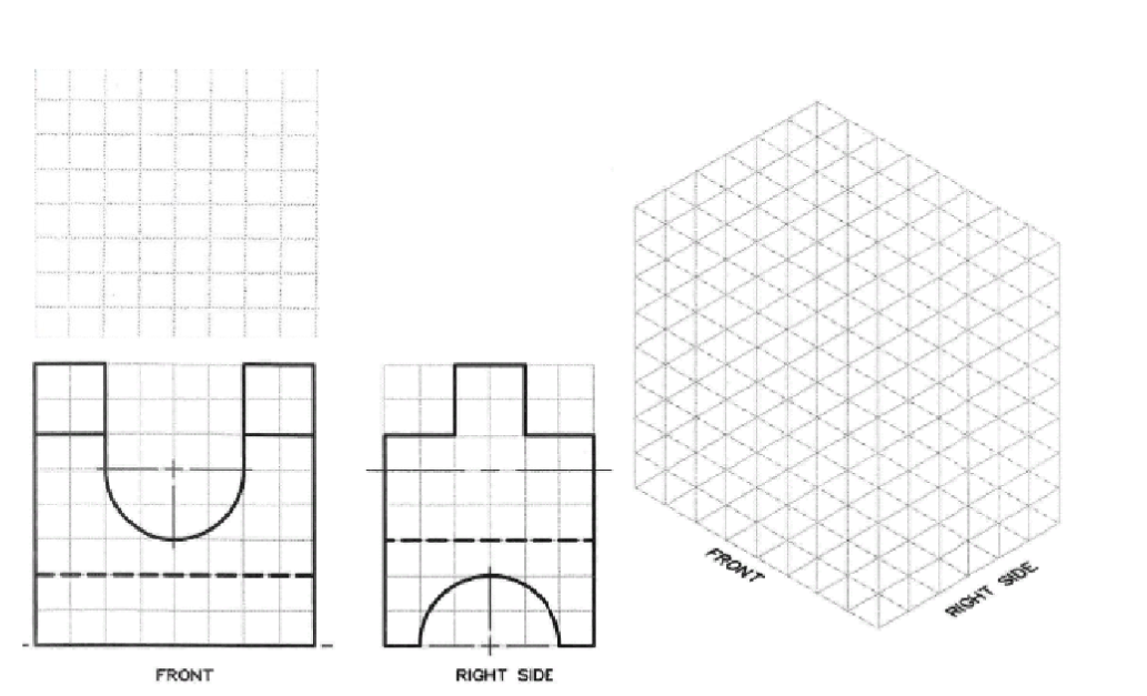 Question2 Sketch the missing orthographic view and