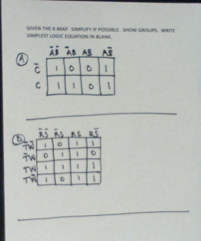 Solved GIVEN THE K-MAP, SIMPLFY IF POSSIBLE. SHOW GROUPS, | Chegg.com
