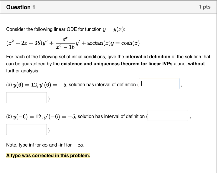 Solved Consider the following linear ODE for function y=y(x) | Chegg.com