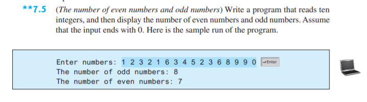 Solved (The number of even numbers and odd numbers) Write a | Chegg.com