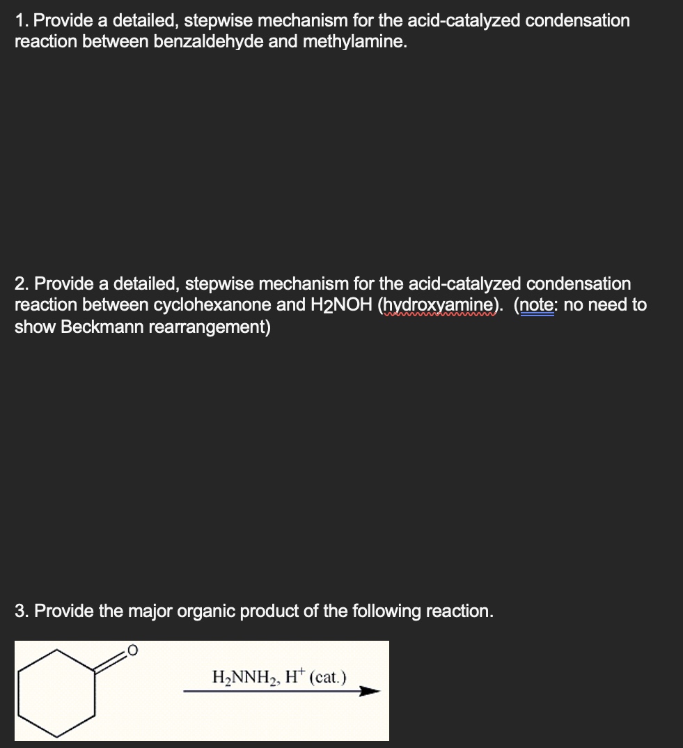 Solved 1. Provide a detailed, stepwise mechanism for the | Chegg.com