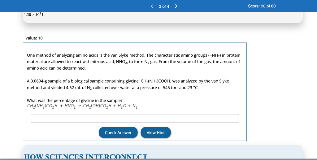 Solved One method of analyzing amino acids is the van Slyke