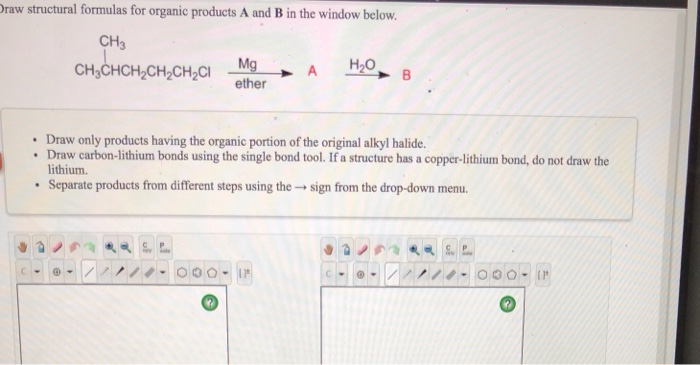 Solved raw structural formulas for organic products A and | Chegg.com