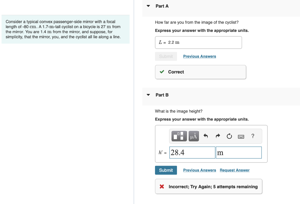 Solved Consider a typical convex passengerside mirror with