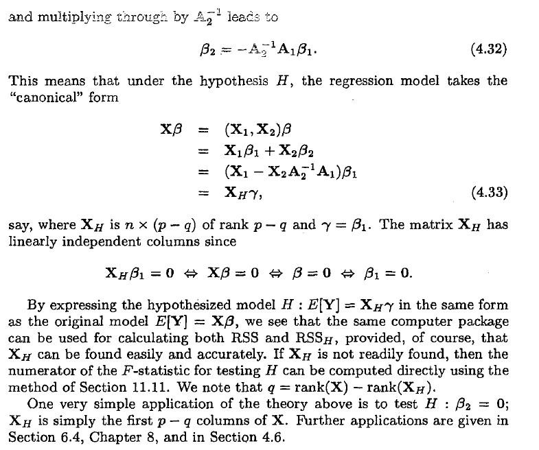 Linear model theory and hypothesis testing Please | Chegg.com