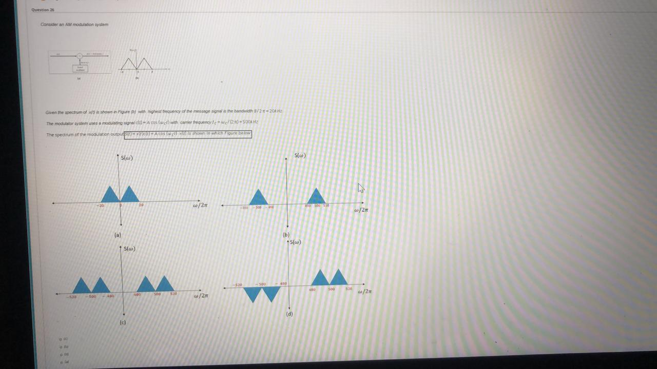 Solved cestions Consideran AM modulation system Given the | Chegg.com