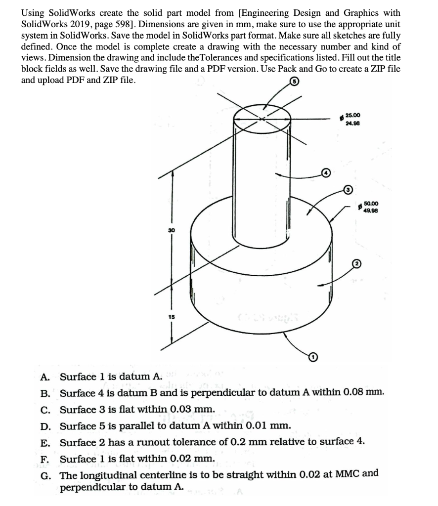 Solved Using SolidWorks Create The Solid Part Model From | Chegg.com