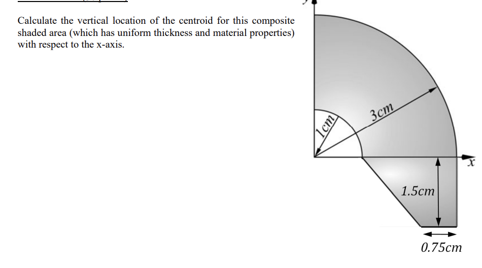 Solved Calculate the vertical location of the centroid for | Chegg.com