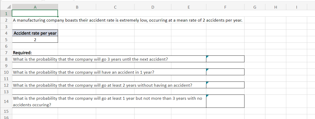 Solved please answer with excel formulas! thank you! | Chegg.com