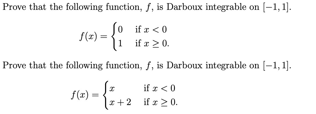 Solved 1. Prove That The Following Function, F, Is Darboux 