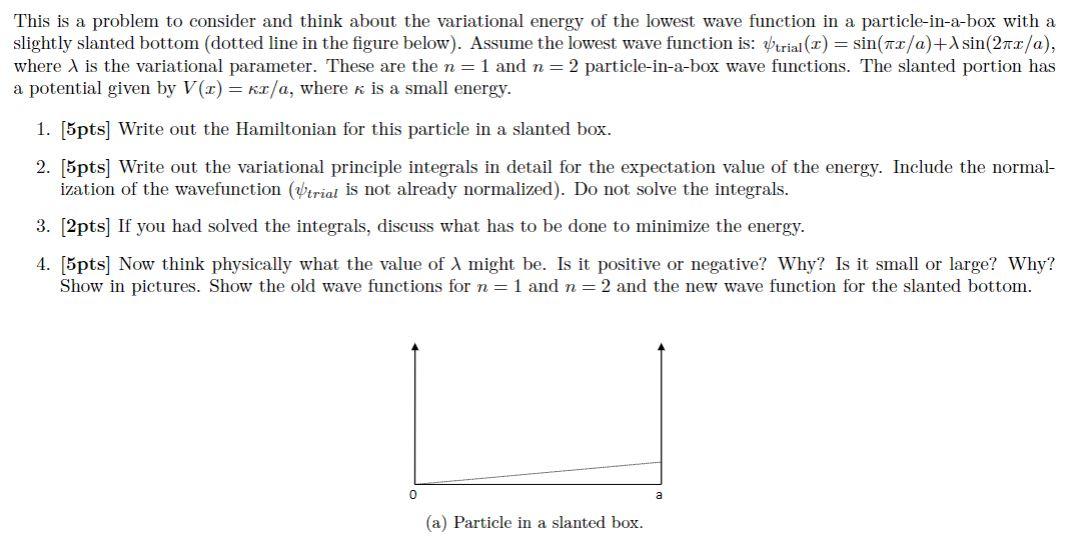 Solved This is a problem to consider and think about the | Chegg.com
