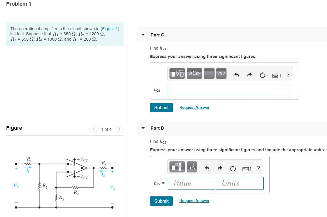 Solved Problem 1 The Operational Amplifier In The Circuit | Chegg.com