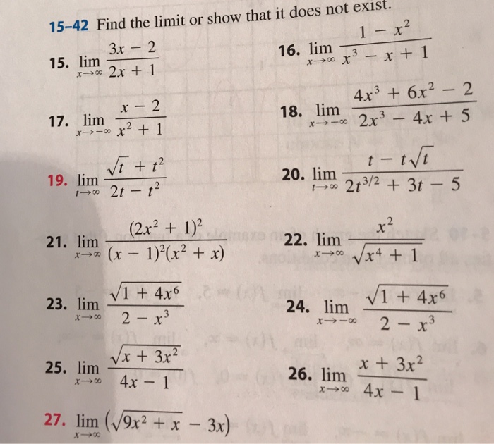 Solved Find The Limit Or Show That It Does Not Exist Chegg Com