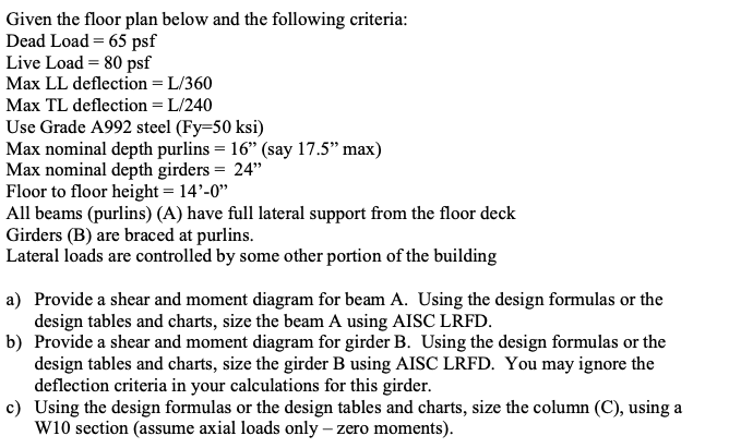 Given the floor plan below and the following | Chegg.com