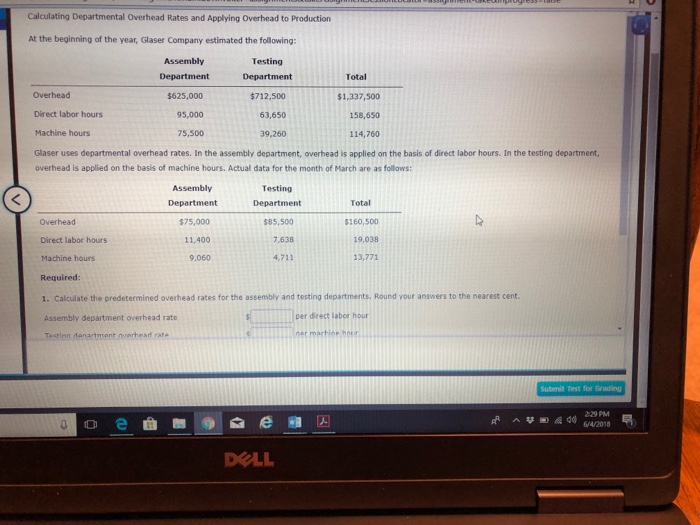 Solved Calculating Departmental Overhead Rates and Applying
