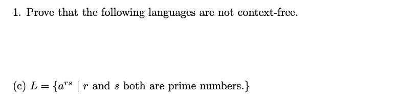 Solved 1. Prove That The Following Languages Are Not | Chegg.com