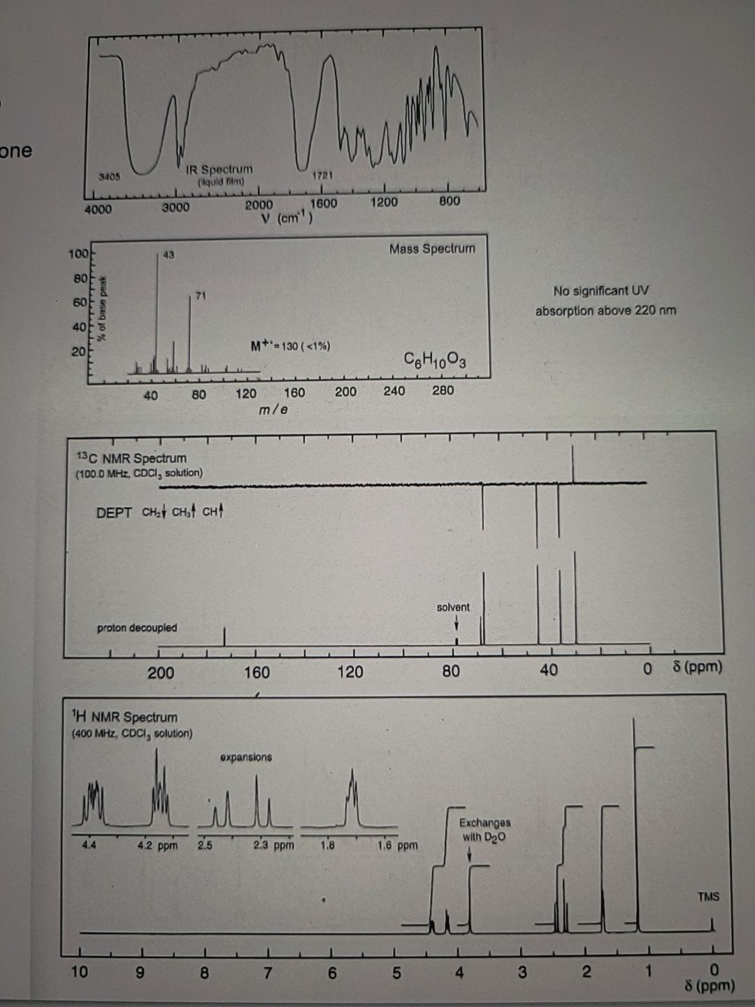 Solved No significant UV absorption above 220 nm | Chegg.com