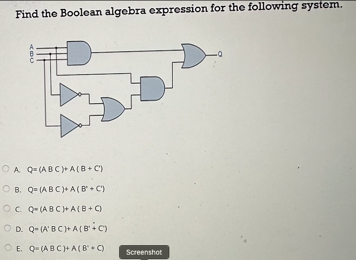 Solved Find The Boolean Algebra Expression For The Following | Chegg.com