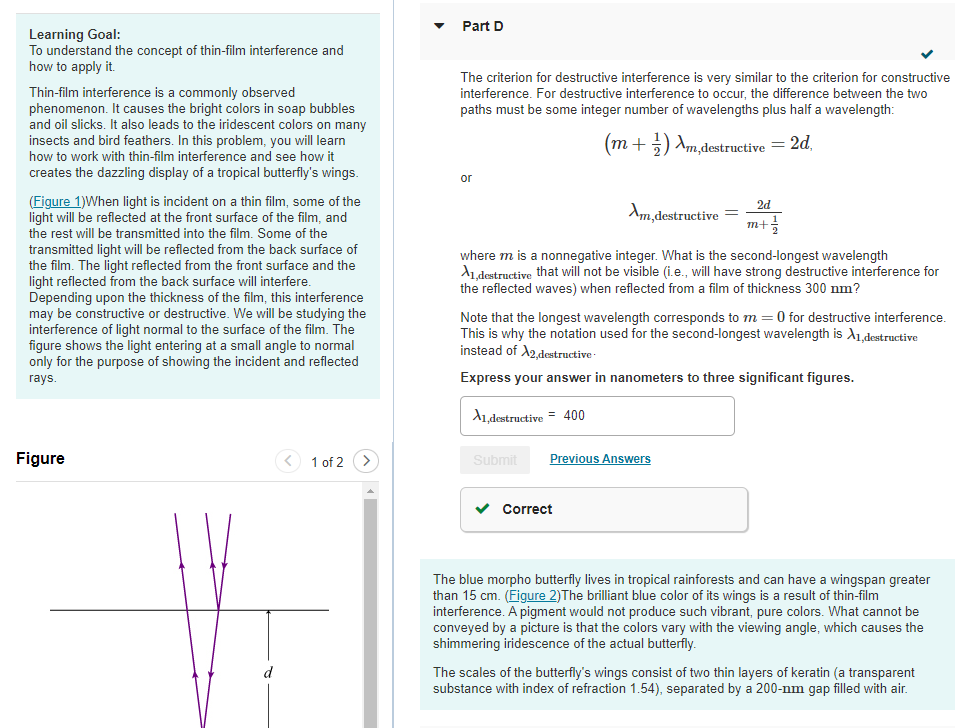 Solved Learning Goal To understand the concept of thinfilm