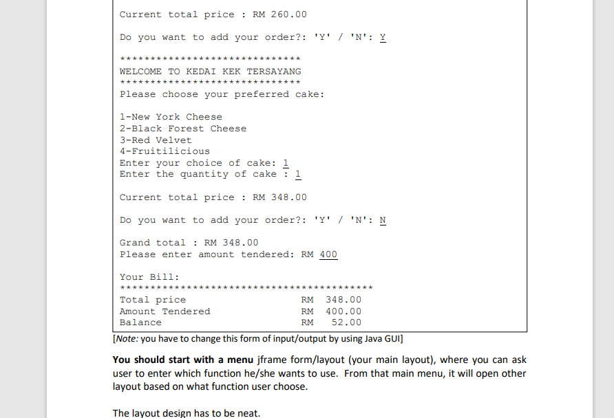 Solved You are required to develop a Java project with | Chegg.com