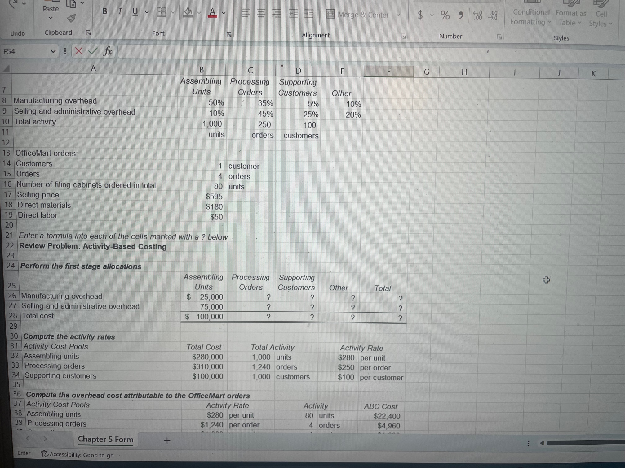 Solved Ch 5 Solve Perform first stage allocations | Chegg.com