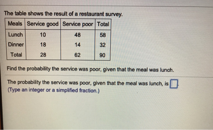 solved-the-table-shows-the-result-of-a-restaurant-survey-chegg