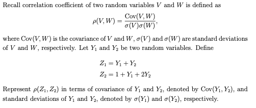 Solved Recall correlation coefficient of two random | Chegg.com