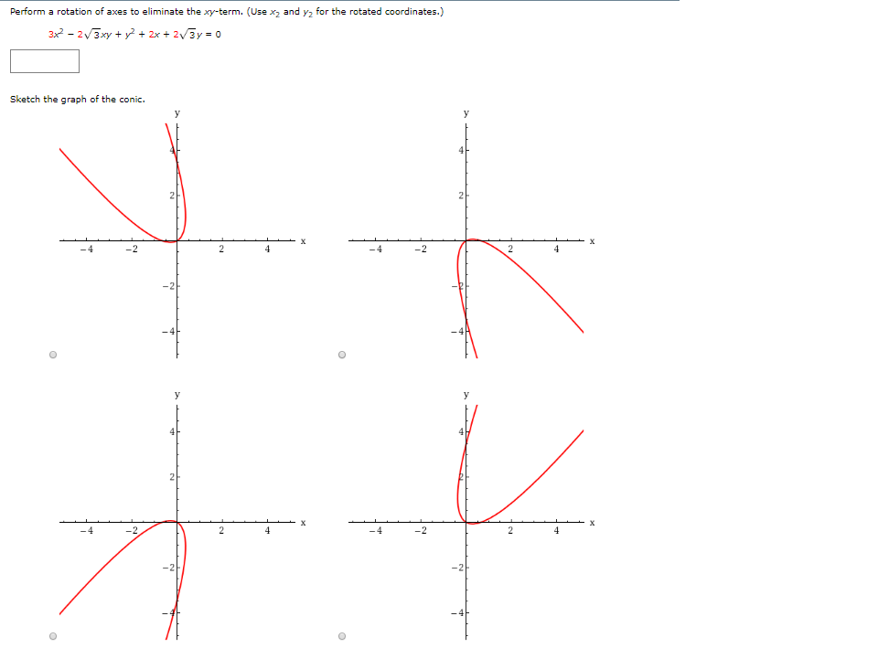 Solved Perform a rotation of axes to eliminate the xy-term. | Chegg.com