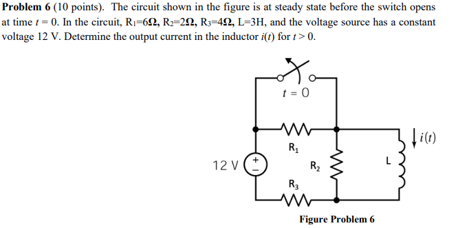 Solved Problem 6(10 points). The circuit shown in the figure | Chegg.com