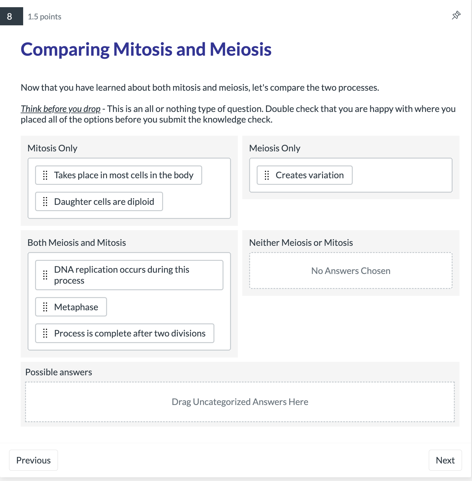 Solved Comparing Mitosis and Meiosis Now that you have | Chegg.com