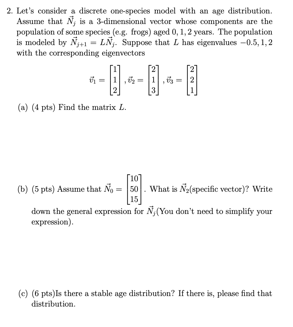 2 Let S Consider A Discrete One Species Model Wit Chegg Com