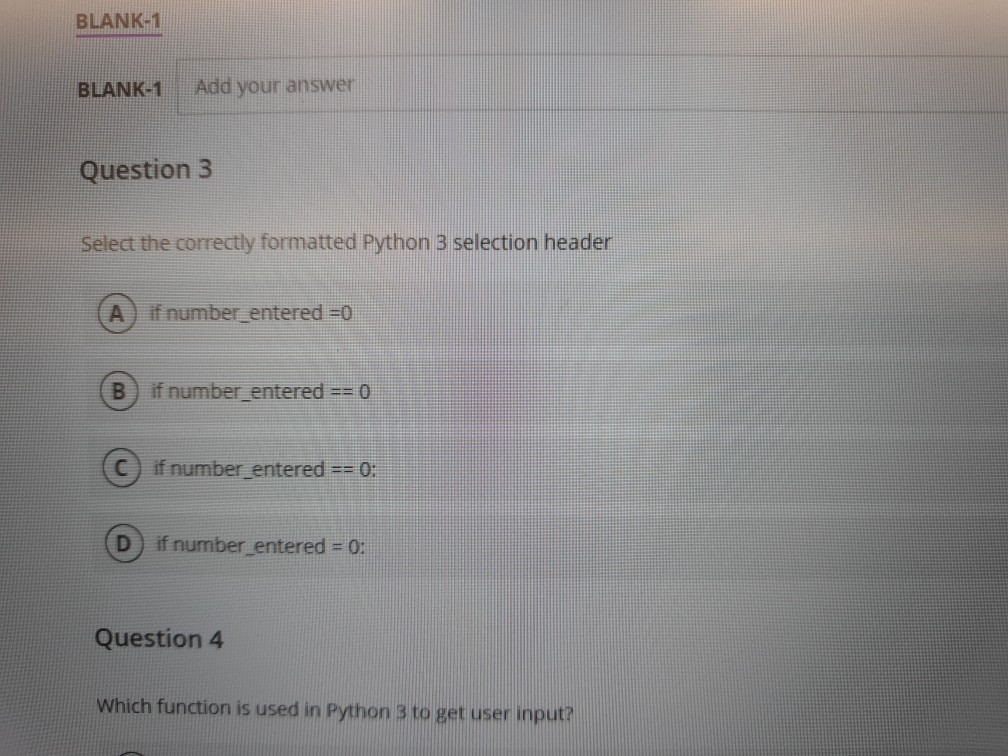 Solved BLANK-1 BLANK-1 Add your answer Question 3 Select the | Chegg.com