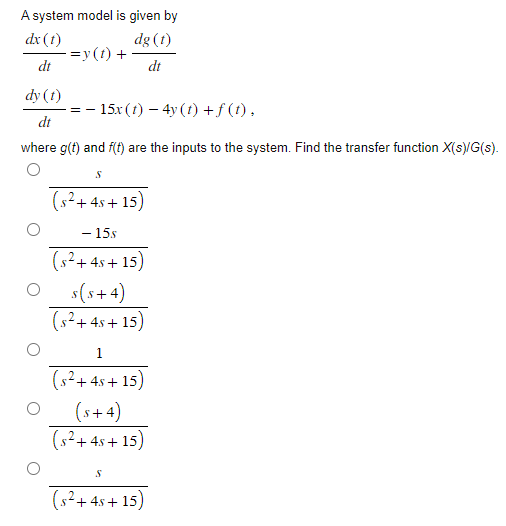 Solved A system model is given by | Chegg.com