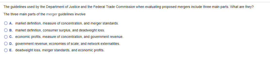 Solved The guidelines used by the Department of Justice and | Chegg.com