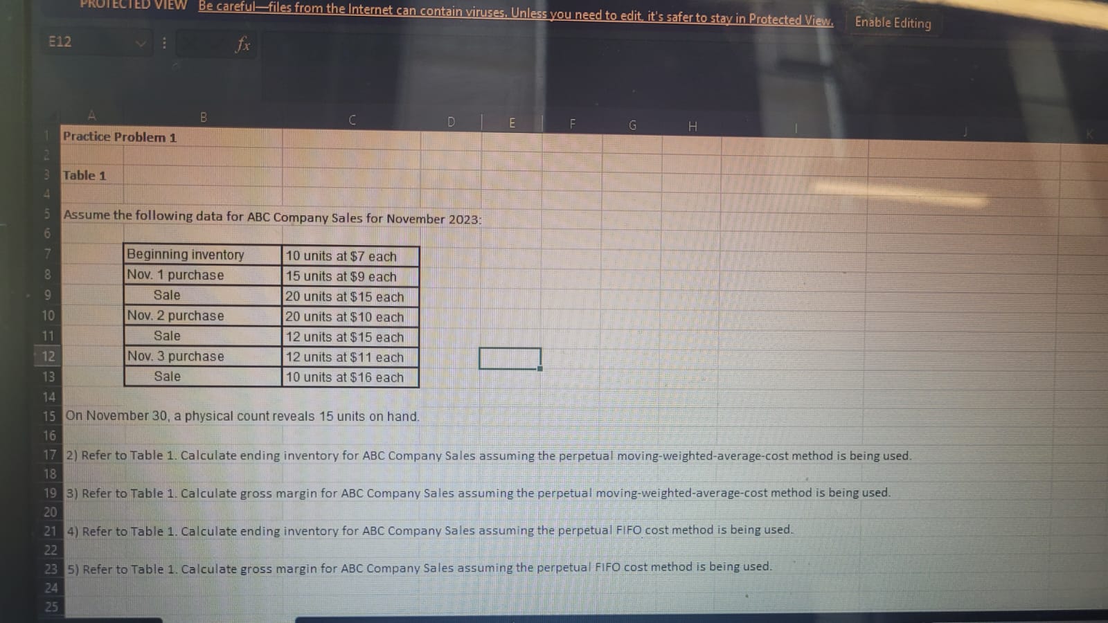 Solved Assume The Following Data For ABC Company Sales For | Chegg.com