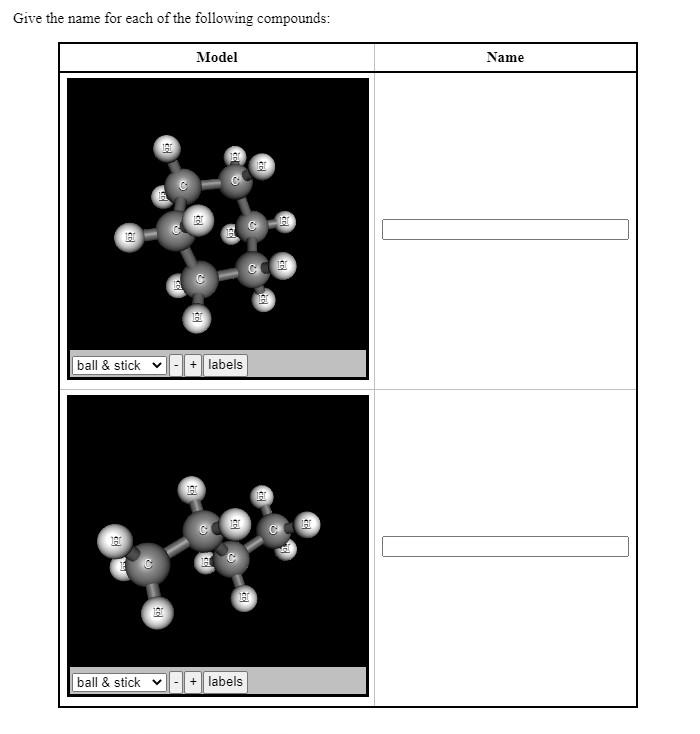 Solved Give the name for each of the following compounds: | Chegg.com