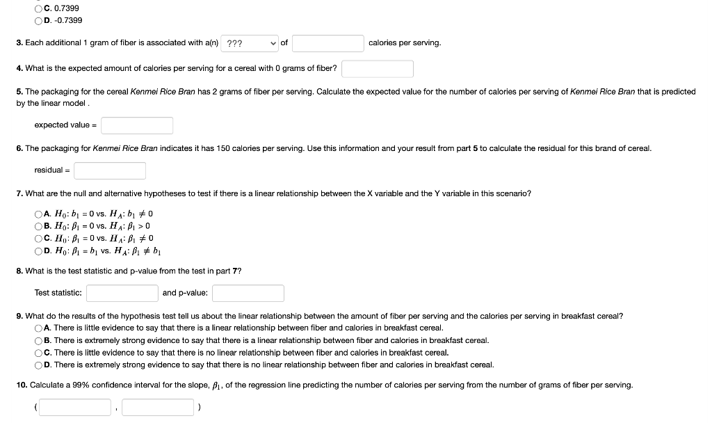 Solved Fiber And Breakfast Cereal In An Attempt To Learn Chegg Com