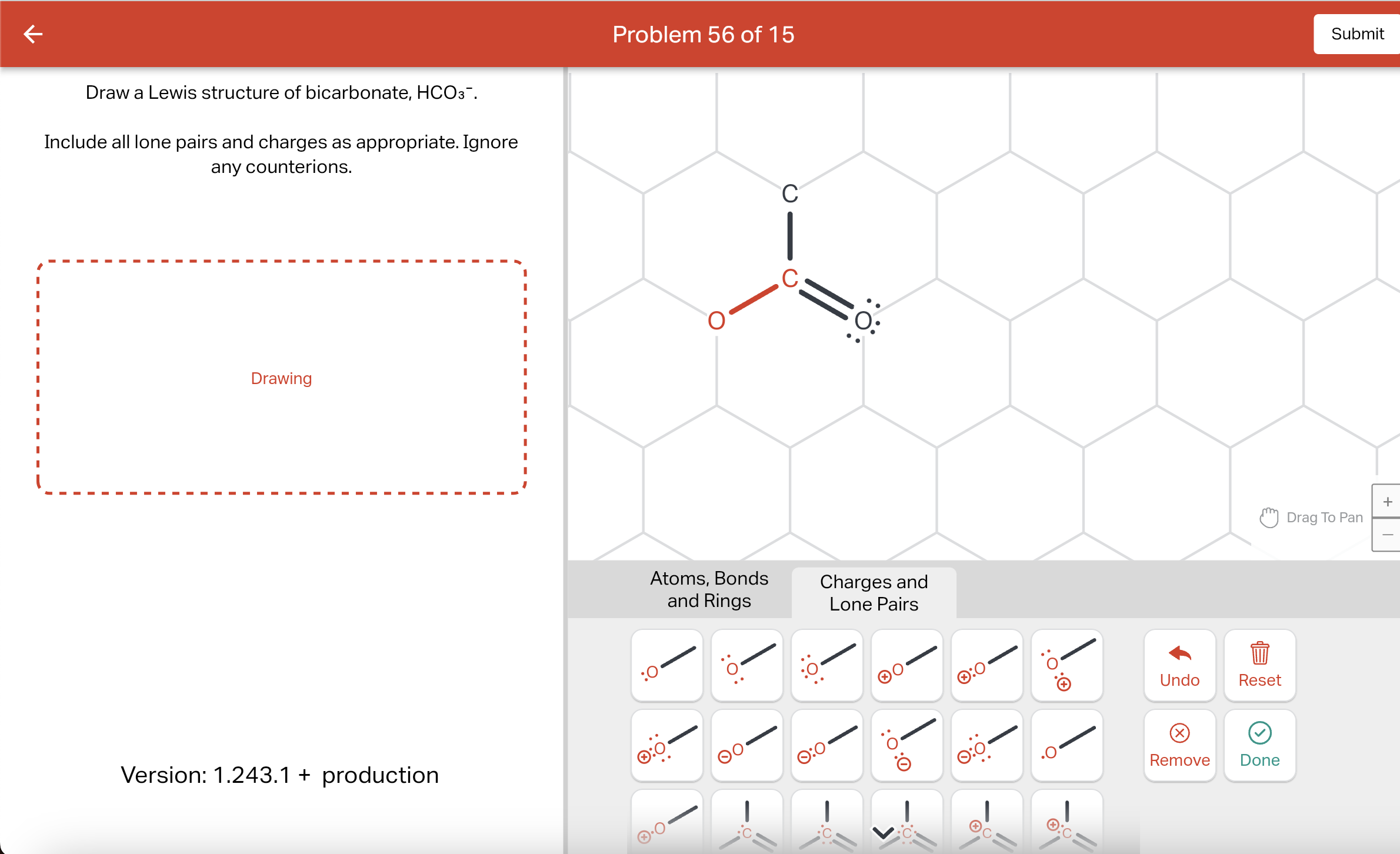 Solved Draw a Lewis structure of bicarbonate,