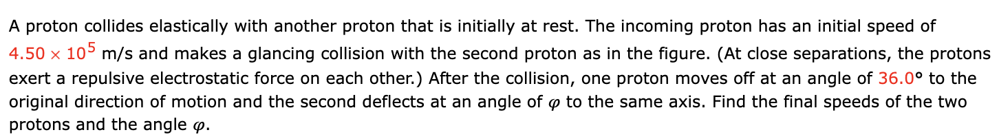 Solved A proton collides elastically with another proton | Chegg.com