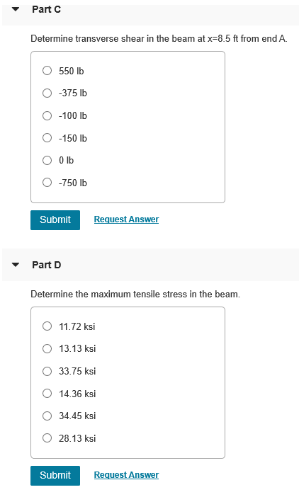 Solved A beam is shown in the figure below. The beam has a | Chegg.com