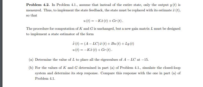Solved Problem 4.1. Consider a dynamical system | Chegg.com